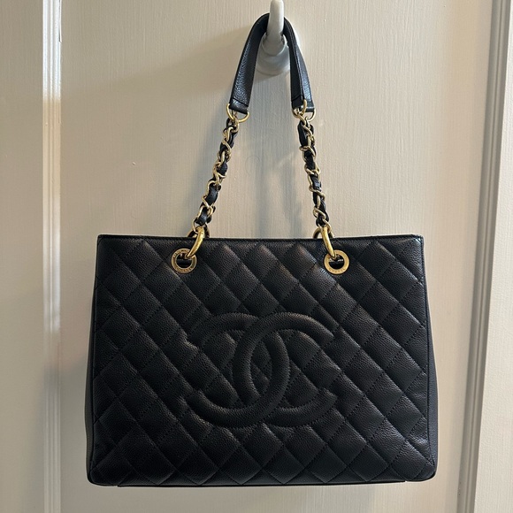 Chanel Black Quilted Caviar Grand Shopping Tote - Picture 9 of 10